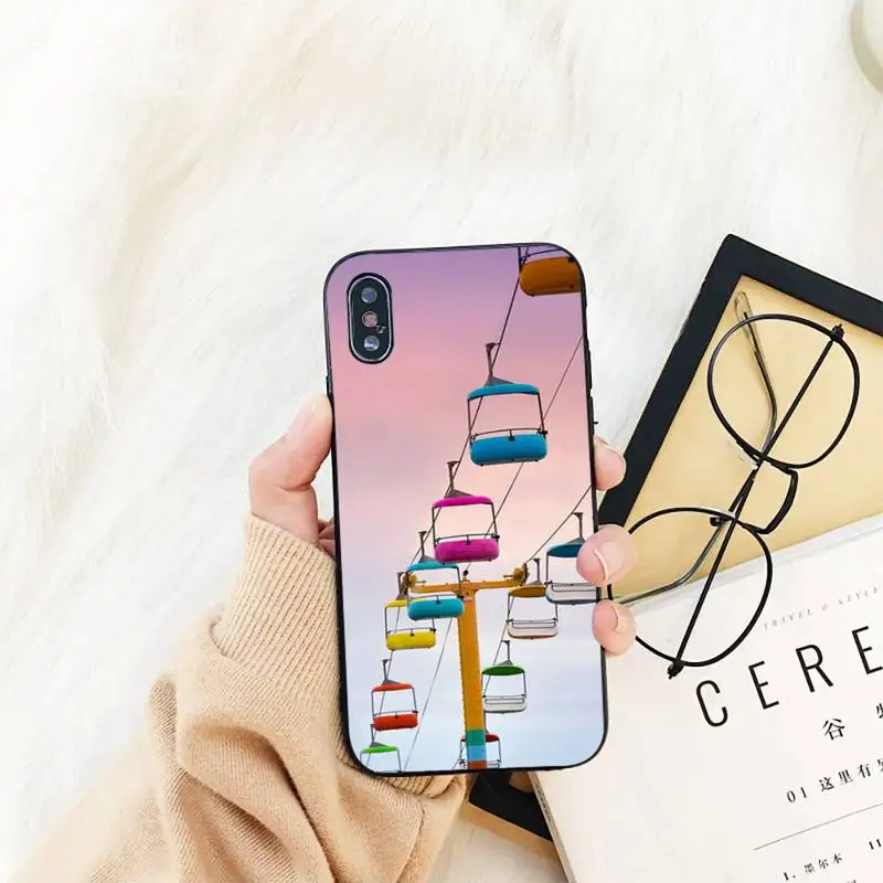 

Yinuoda Ski lift Silicone Black Phone Case For iPhone 11 8 7 6 6S Plus X XS MAX 5 5S SE 2020 XR 11 pro Cover