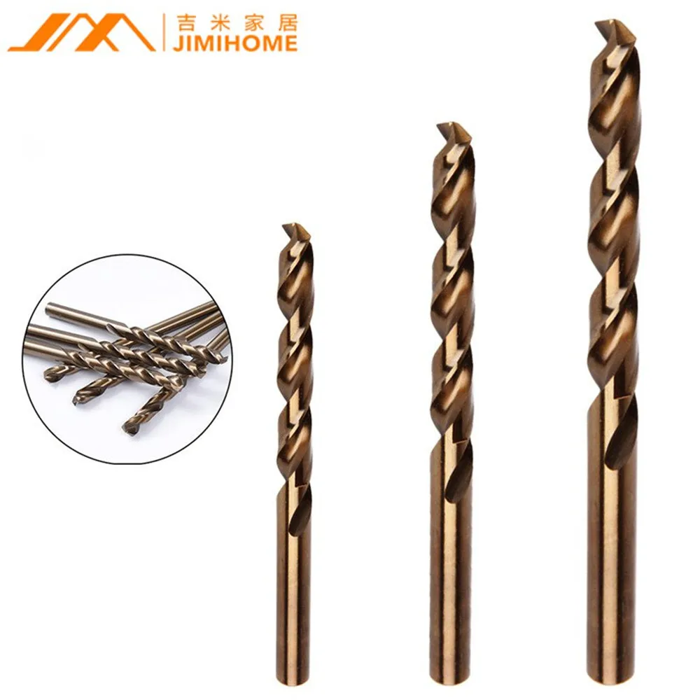 

JIMI Upgrade 5Pcs 2-6mm Drill Bits HSS-CO Cobalt Twist Drill Bit Set for Stainless Steel Hardened Steel Metal Drilling