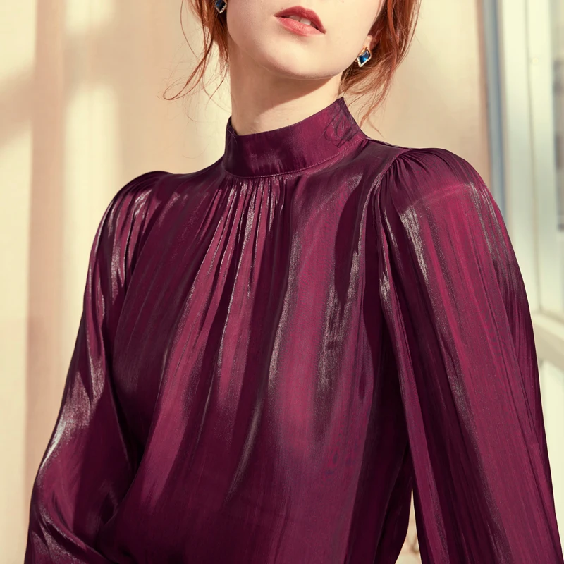 2019 New Fashion Lantern Sleeve High-collar Women's Shirt in Spring 2009 new | Женская одежда