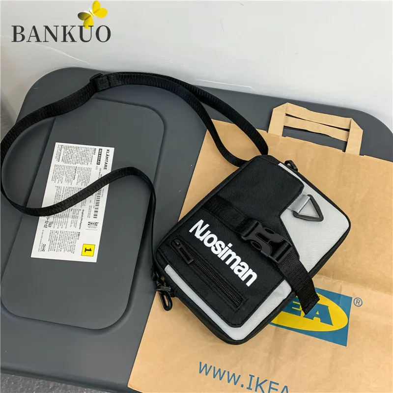 

BANKUO 2021 New Men's Shoulder Bag Oxford Cloth Panelled Crossbody Bags Fashion Casual Sewing Thread Handbags for Women X168