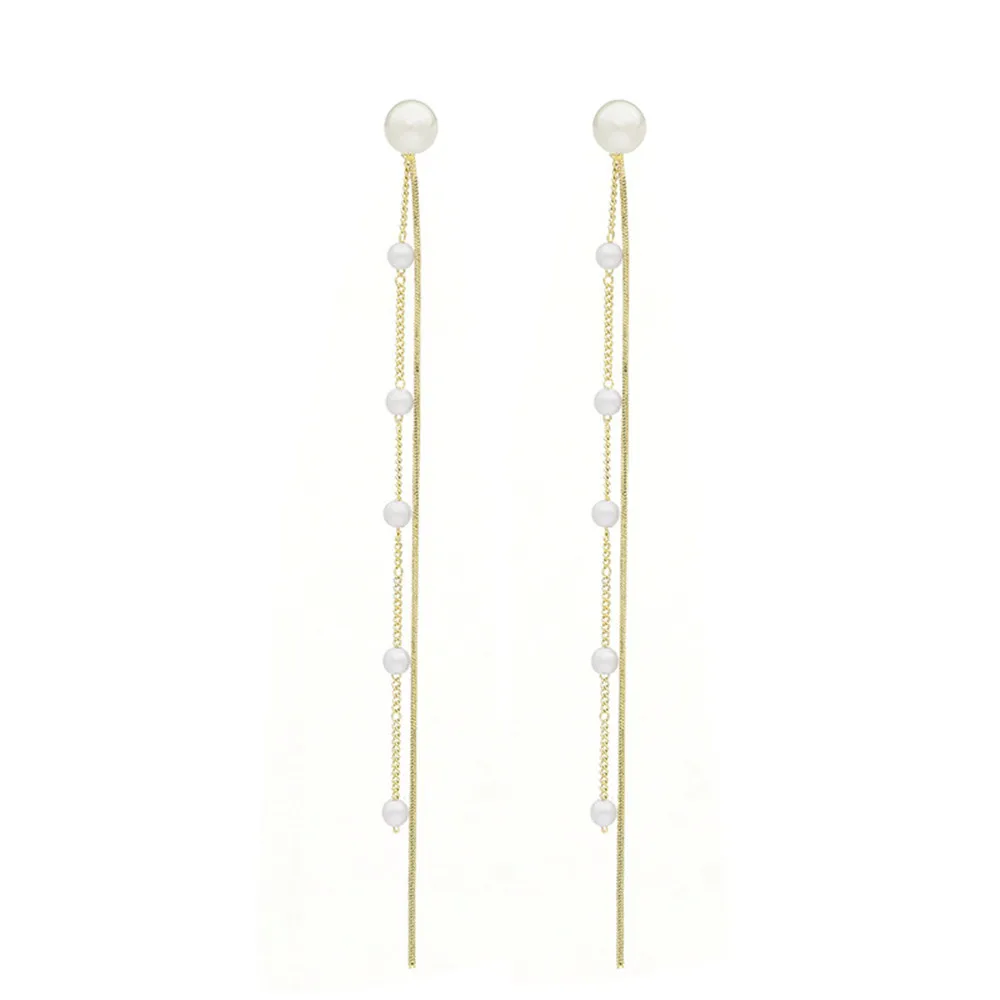 

1 Pair Fashion Temperament Wild Personality Long Sweet Girl Tassel Earrings Jewelry Accessories 2021 New Arrival Earring