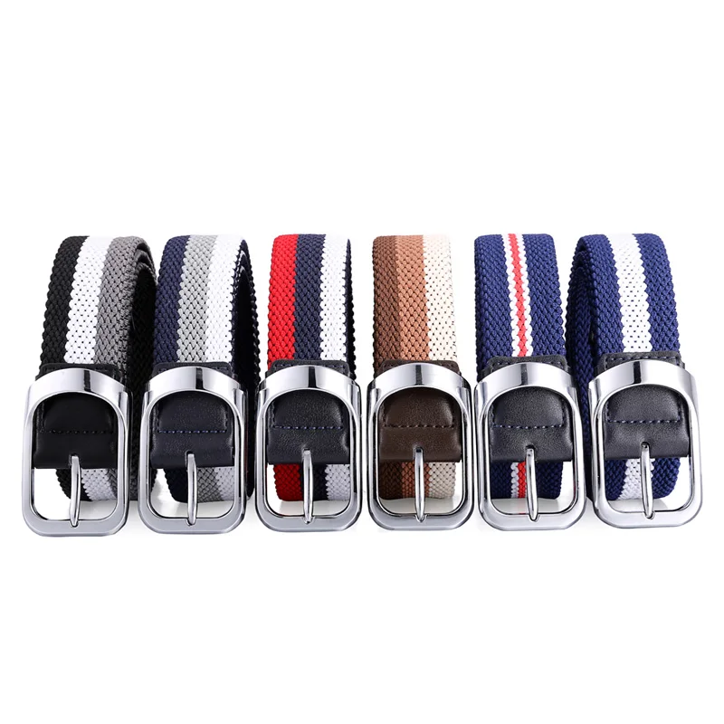 

[ANPUDUSEN] Polyester Rubber belt RussiaThree Colours Braided Elastic Belts Waistband Canvas For Women 100CM