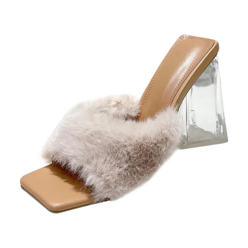 

Женские босоножки из ПУ кожи, с открытым носком, на высоком каблуке