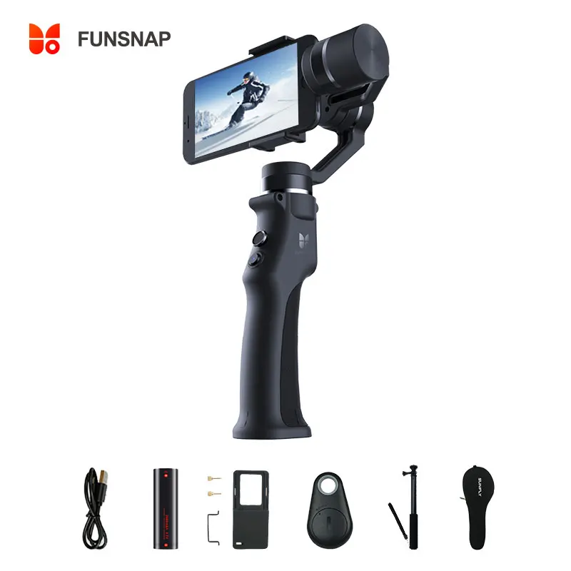 Захват funsnap 3 оси ручной карданный стабилизатор Gimbal смартфон для Gopro Sjcam Xiaomi 4k Экшн камеры стабилизатор