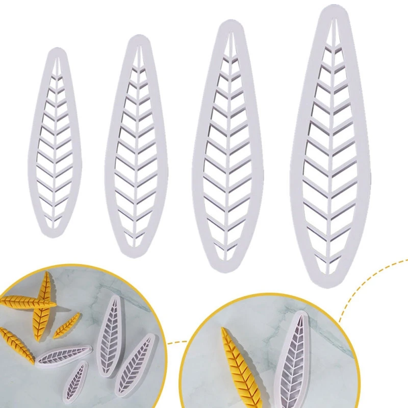 

4Pcs Peach leaf Cookie Mold Creative Cartoon Biscuit Cutter Baking Mold Kitchen Household DIY Food Fondant Baking Mould Tool