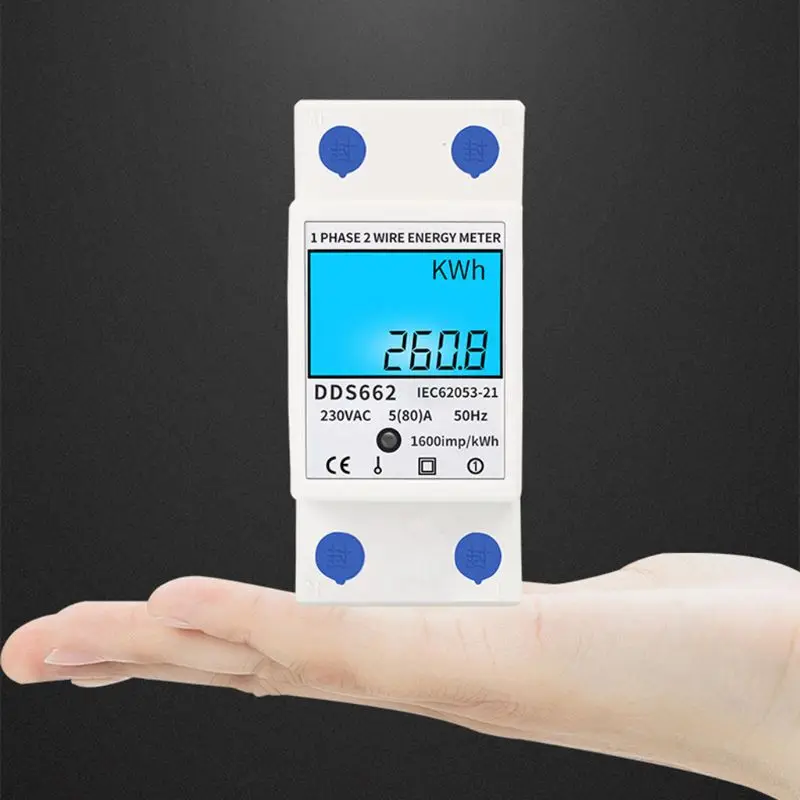 

2022 New LCD Digital Power Consumption Meter Single Phase Energy Meter Watt kWh 230V AC