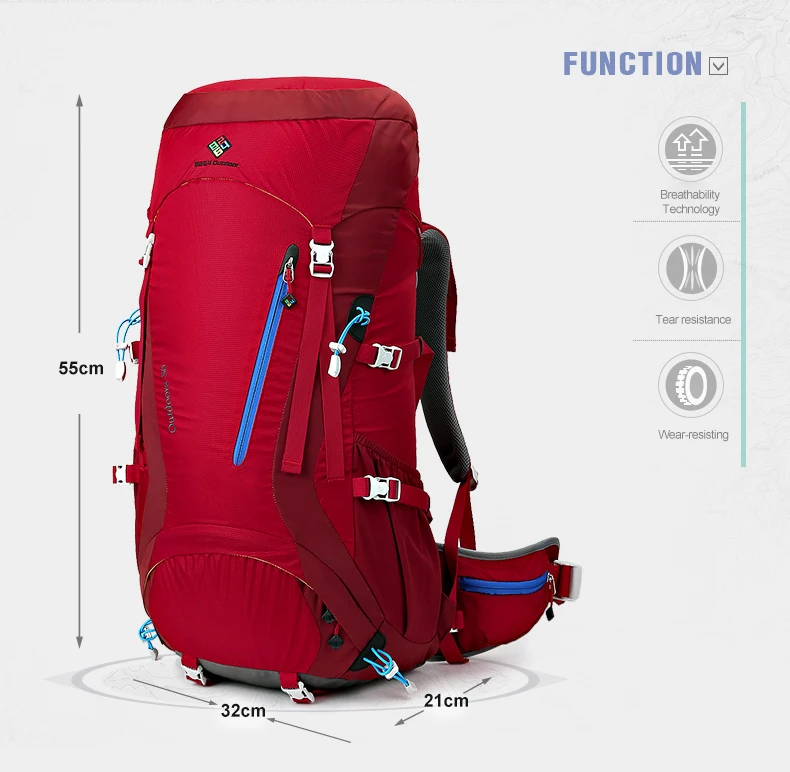 CAMEL 50L мужской и женский многофункциональный повседневный спортивный рюкзак, водонепроницаемые сумки для пеших прогулок и путешествий