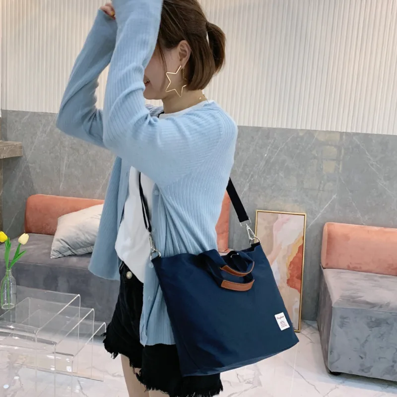 

Women’S Tote Shoulder Bag Waterproof Nylon Cloth Handbag Beach Storage Bags for Women Female Large Capacity Shopper 2021