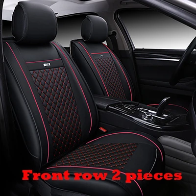 Black red front row Чехол для автомобильного сиденья для nissan qashqai j10 almera n16 note x-trail t31 leaf patrol y61 juke leaf teana все модели чехлов для сидений - Название цвета: Black red front row