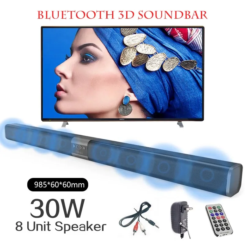 

39 дюймов звуковая панель Blaster беспроводной Bluetooth динамик 8 единиц динамик карта полоса Стерео ТВ динамик эхо стена Bluetooth Звуковая Панель