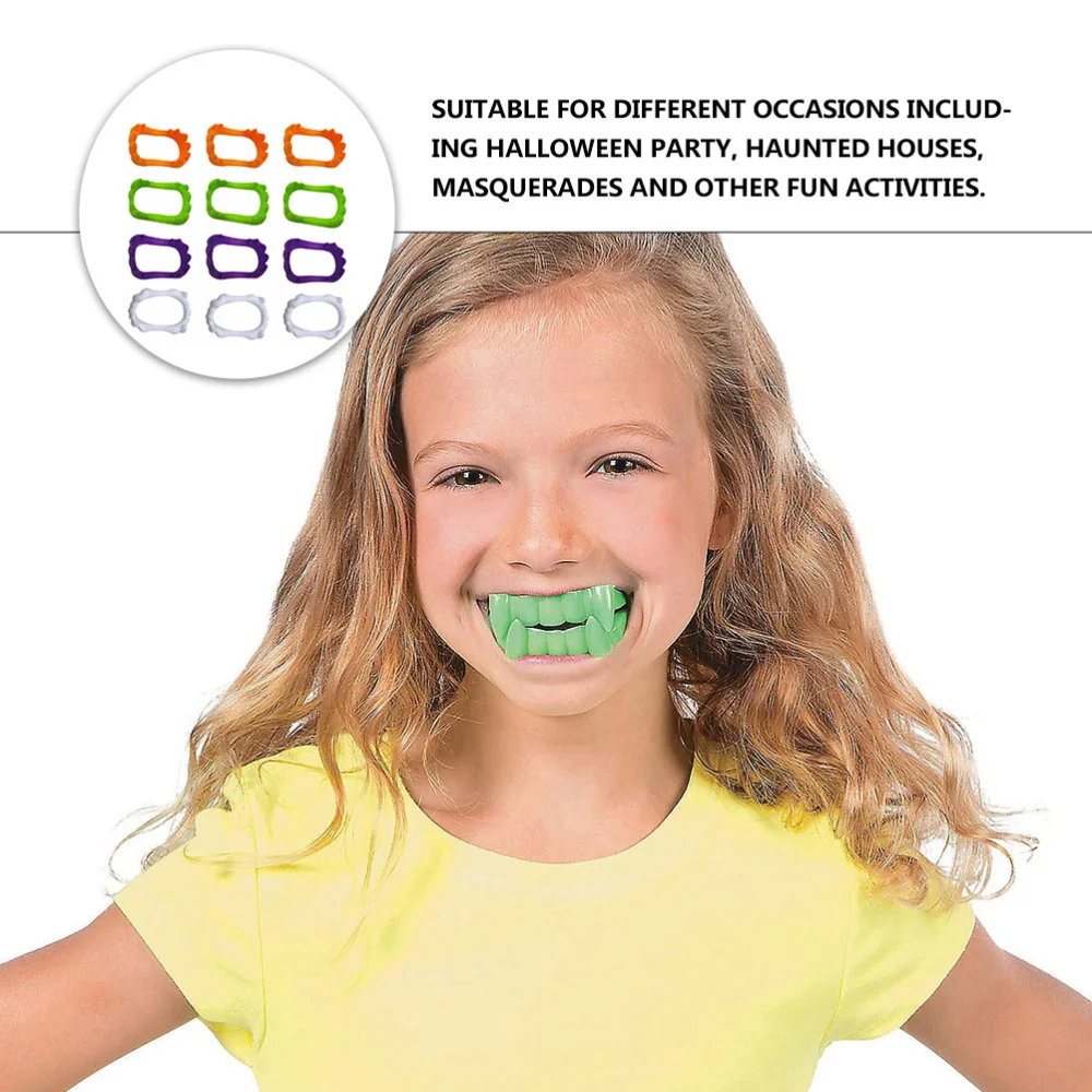 

100pcs Masquerade Horror Props Tricky Toys Colored Denture Party Decor