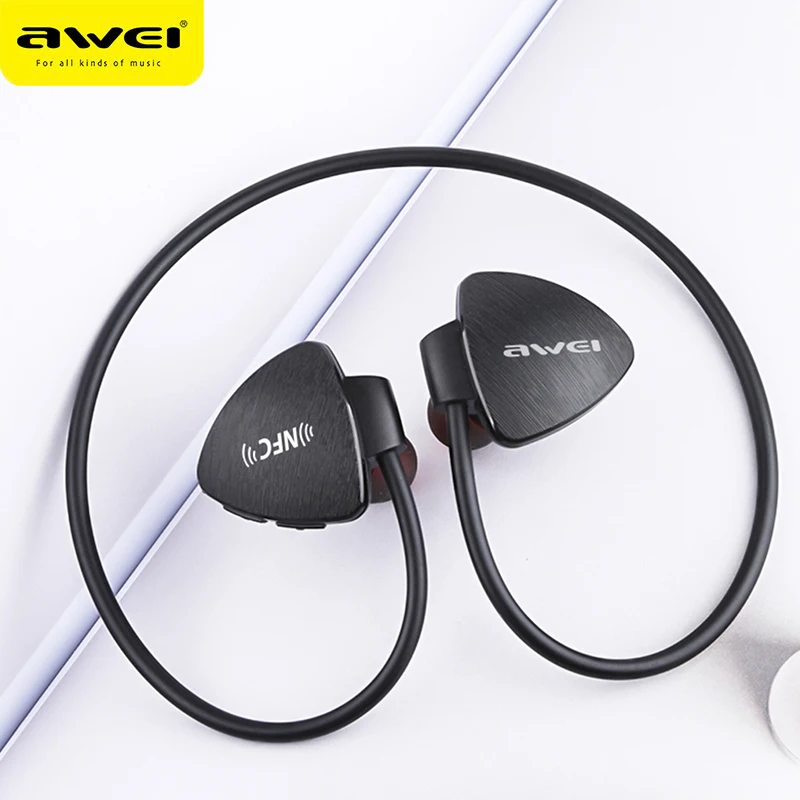AWEI NFC A847BL Спортивный Bluetooth 4 2 стерео наушник Водонепроницаемый Шейная гарнитура с