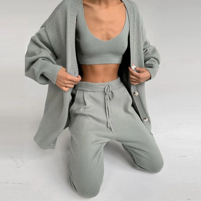 

Fashion Leisure Suit Three Piece Set Women Tracksuit Women Sweatsuit Joggers Women Set Women Clothing