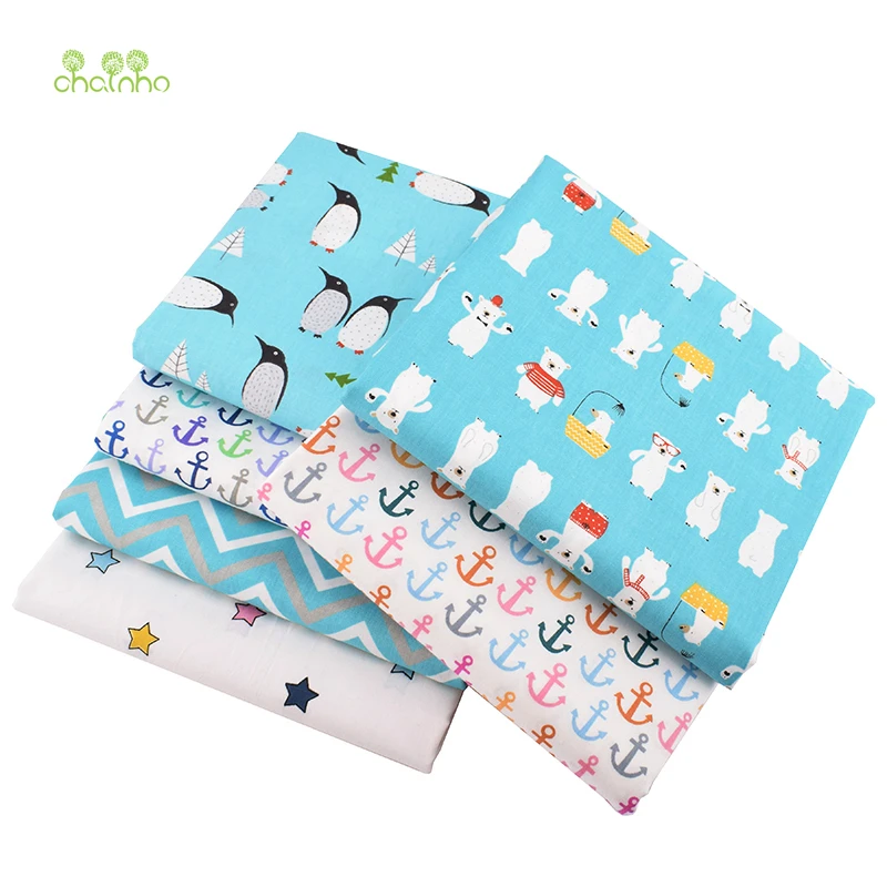 Chainho 6 шт./лот Новый Медведь &amp Пингвин серия саржевая хлопчатобумажная ткань