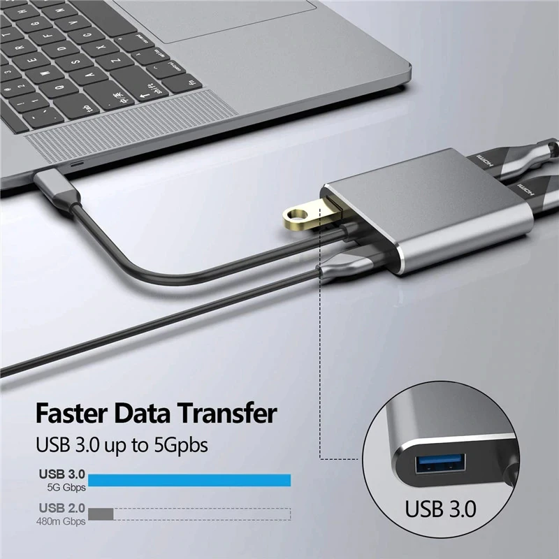 ОВБР USB C концентратор до Dual Core 4K HD HDMI совместимых с USB3.0 док станция для ноутбука PD