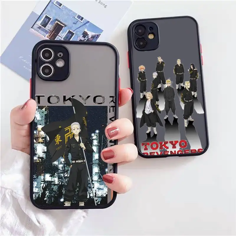 

Luxury cool Tokyo Revengers Phone Case Matte Transparent for iPhone 7 8 11 12 s mini pro X XS XR MAX Plus Clear mobile bag
