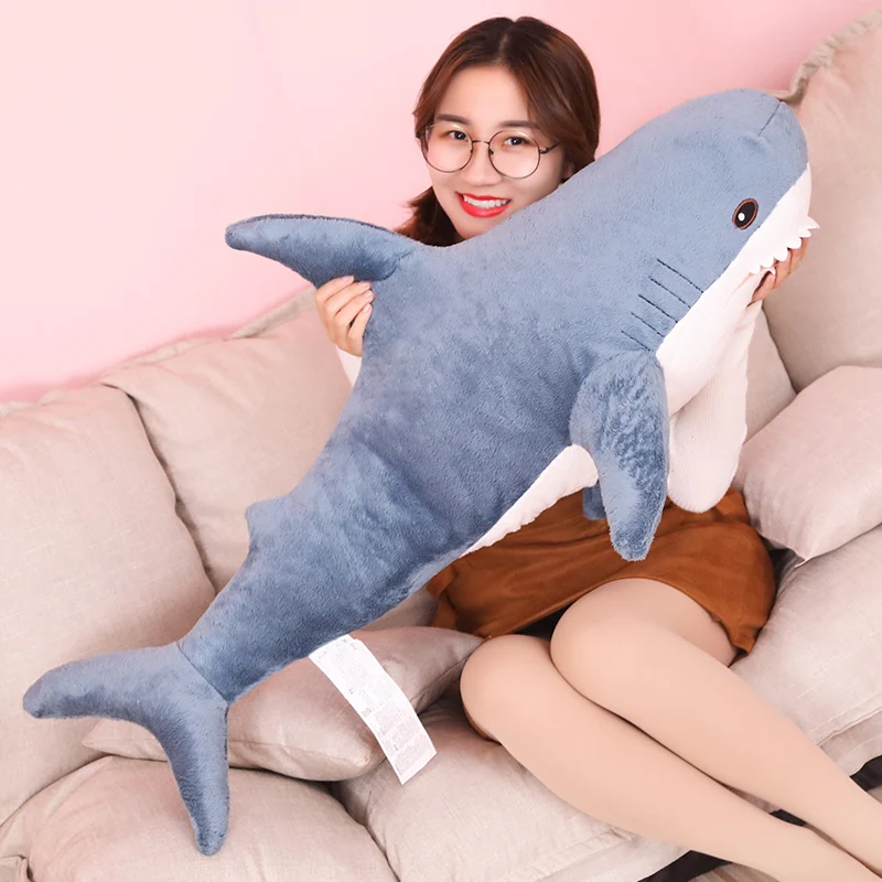 

80/100cm Big Size Funny Soft Bite Shark Plush Toy Pillow Appease Cushion Gift For Children