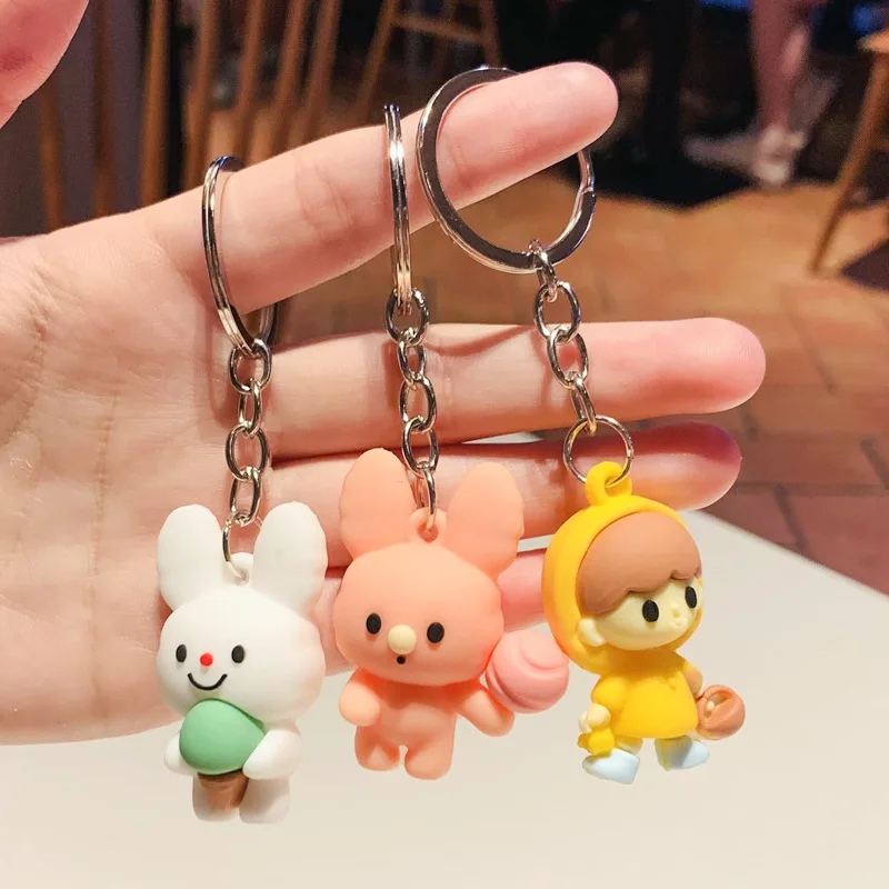 

Cartoon Creative Animation Three-dimensional Silicone Apple Village Blind Box Doll Keychain Accessories Cute Girl Bag Ornament