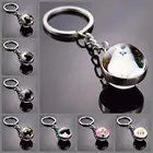 Оригинальные брелки серебряного цвета, металлический прозрачный стеклянный брелок в виде шара, ювелирный брелок в виде котенка, брелок для ключей, женские подарки