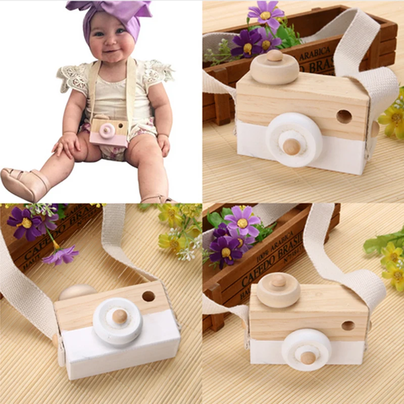 

Mini Wooden Toy Camera Baby Kids Creative Neck Hanging Camera Photography Prop Decoration Children Playing House Decor Toy Gift