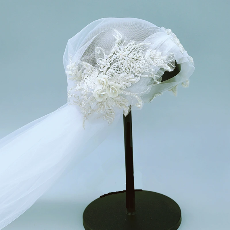 

Parmalambe Tulle Bride Sweet Veil Wedding Embroidered Veil Train Bridal With Comb Wedding Accessory Hand Sewn Sequins Beads