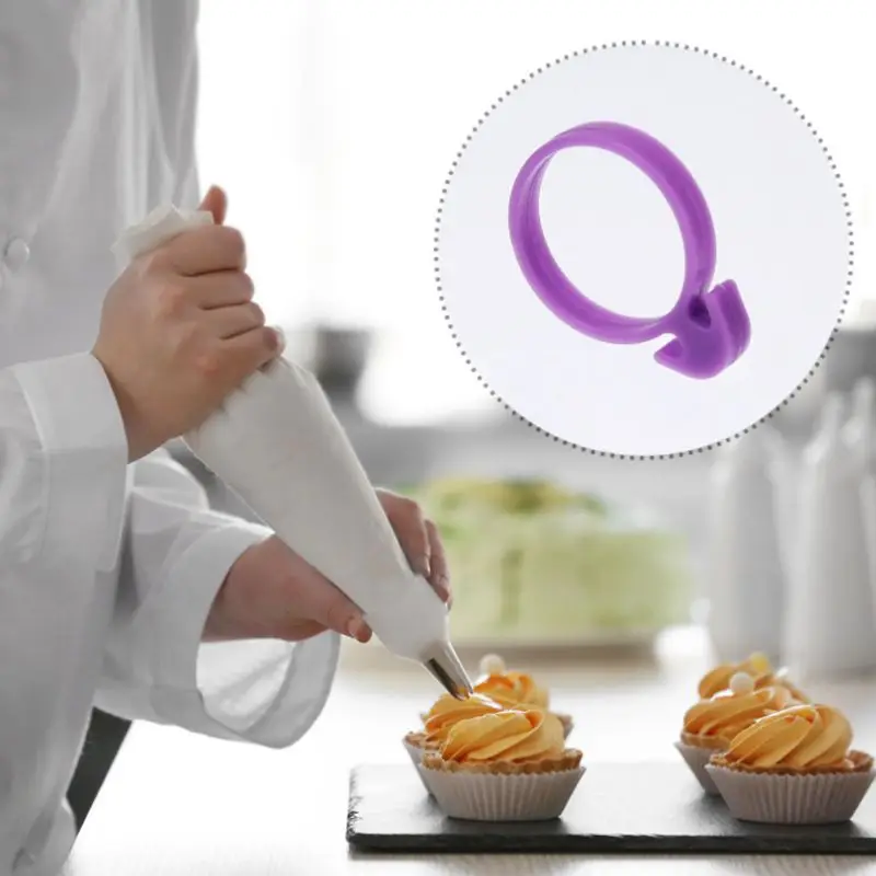 

10pcs Silicone Icing Pastry Ties Bag Sealing Circle Ring Cream Pastry Fixed Clip