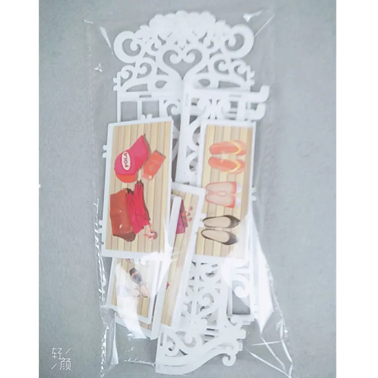 

1x Plastic 5 Layers White Doll Shoes Rack / Random 10 Pairs Shoes Dollhouse Furniture Accessories for Barbie Doll Kids Toy