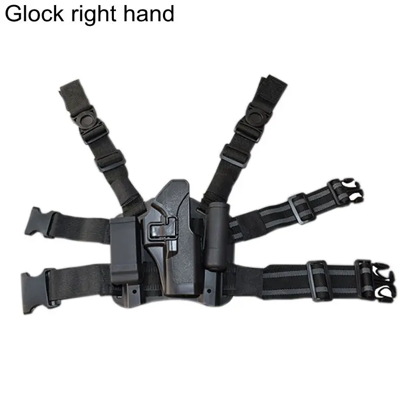 Glock black right Тактическая кобура Glock 17 19 Beretta 92 ножная кобура военный пистолет кобура для ног левая рука принадлежности для пистолета Глок кобура для стрельбы из пистолета - Цвет: Glock black right