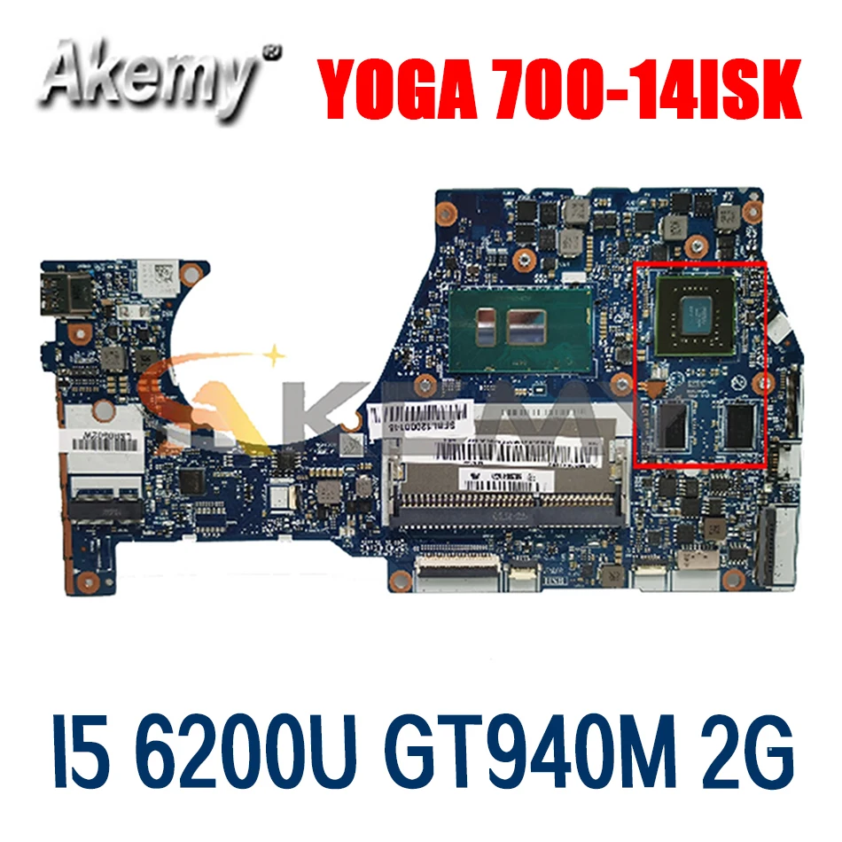 

Akemy BYG43 NM-A601 прозрачная защита для экрана для Lenovo YOGA 700-14ISK Материнская плата ноутбука процессор I5 6200U DDR3 GPU GT940M 2G 100% тесты работы
