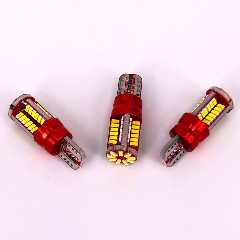 

500 шт., 12 В, T10, 168, 192, W5W, 57 SMD 3014, светодиодсветодиодный CAN-шина, без ошибок, цвет белый