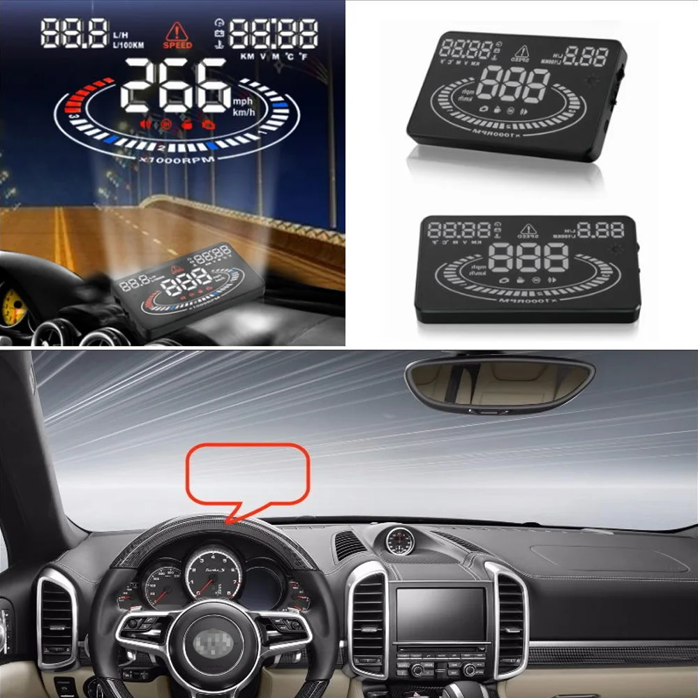 Car HUD Head Up Display For Porsche Cayenne/Panamera/Cayman Electronic Auto Accessories Driving Speed Alarm DIY Do It Youself