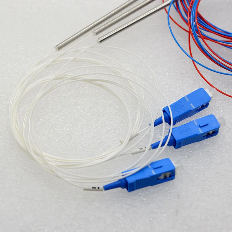 20pcs New 0.9mm SC/UPC1x2 Single Mode Mini Optic Fiber Splitter 5:95,30:70 Fiber Optic Splitter Special Wholesale