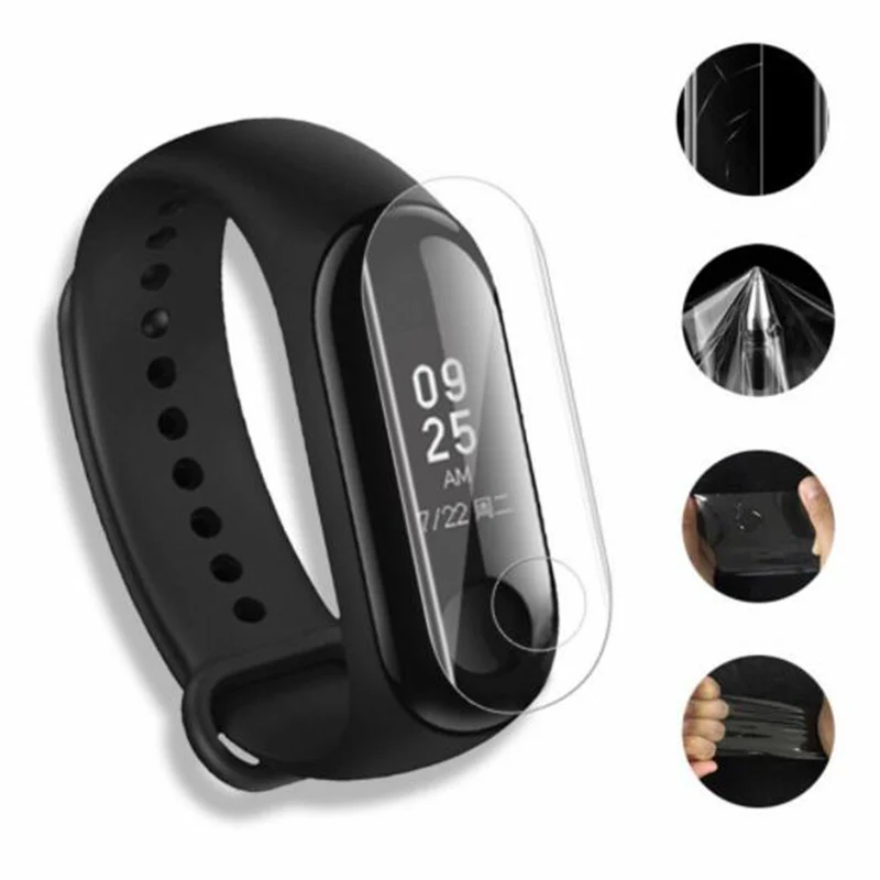 Защитная пленка для экрана Mi Band 3 4 Прозрачная мягкая защитная из ТПУ