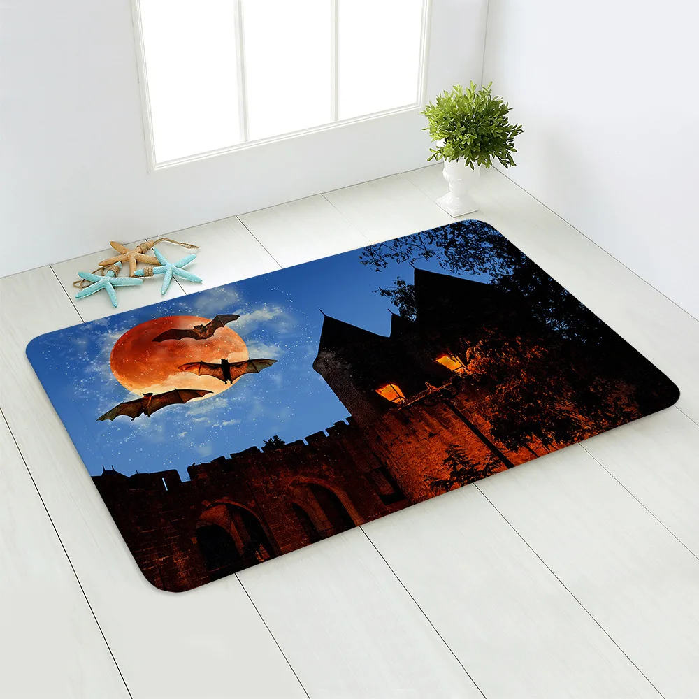 

Halloween pumpkin witch Carpet Living Room Bedroom Floor Mat 3D Flannel Carpet Sewer Manhole Cover Non-Slip Door Mat Home Carpet