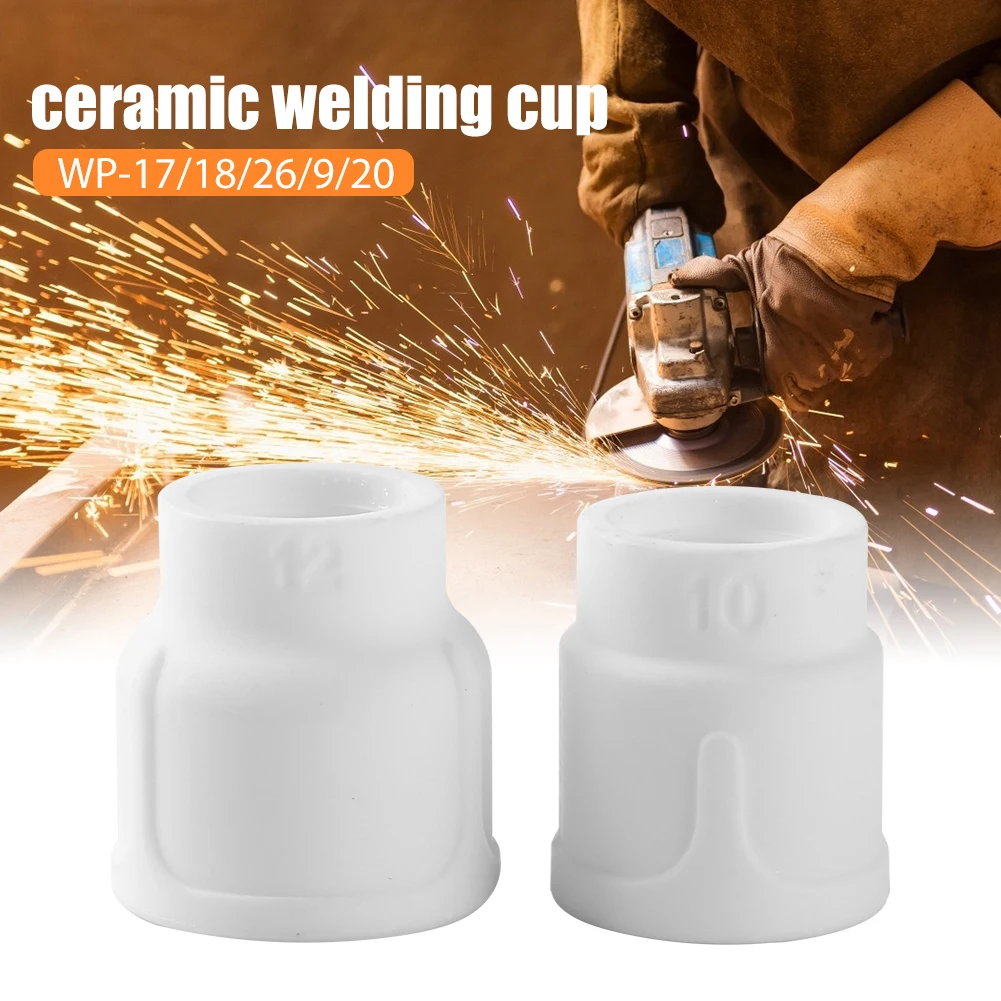 

2pcs Ceramic Welding Cup Set for WP-17/18/26/9/20 Argon Arc Welding Torch 10/12 Manual Tool Welding Equipment Ceramic Shield Cup