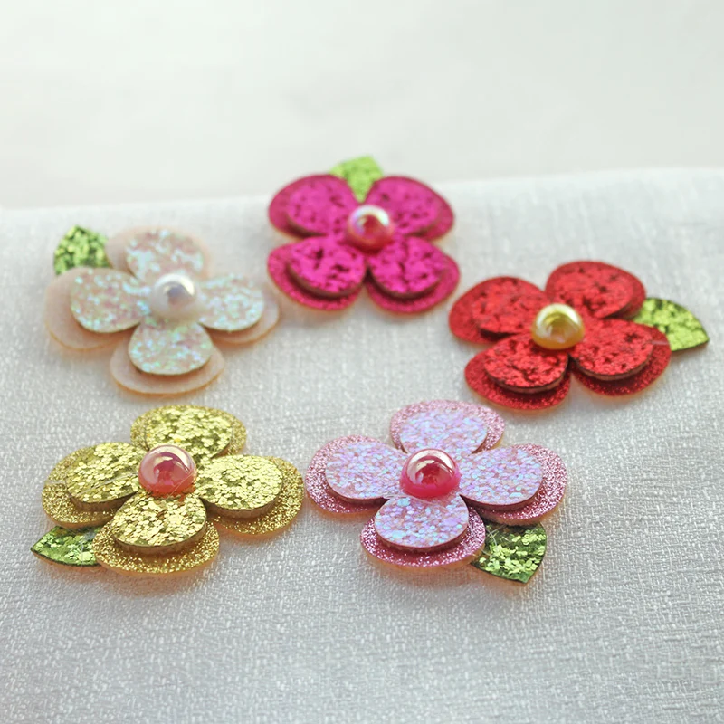 20 шт. Блестящий четырехлистный клевер Bling Flower DIY ремесла аксессуары для волос