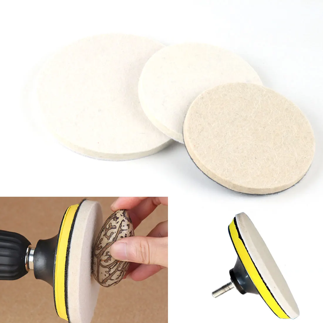 

1pc 2 "- 7" Optional Flocking Wool Felt Polishing Wheel Polishing Wax Ball for Metal Plastic Glass Mirror Finish Wood