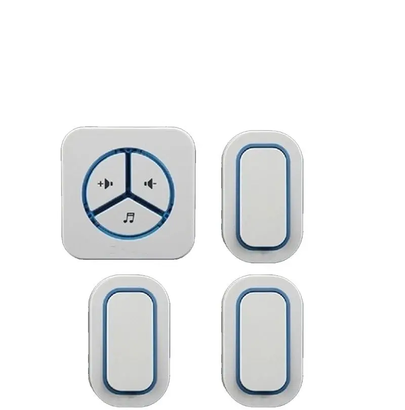 

Wireless Door Chime Set 3 Emitters+1 Receivers Doorbell Waterproof 200M Work Home Office Ring 48 Chords Digital Bell