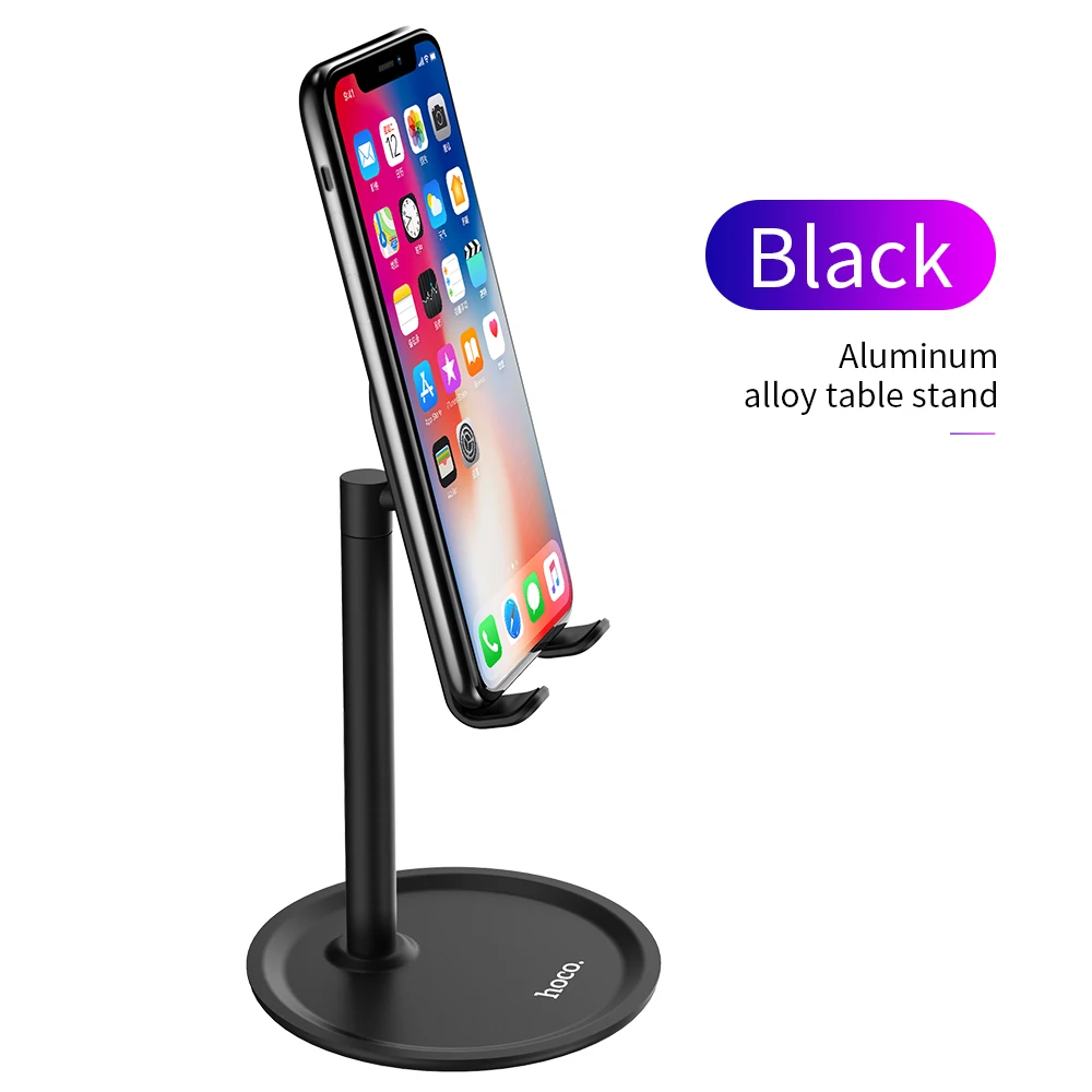 HOCO держатель для мобильного телефона Подставка для iPhone Xiaomi huawei samsung планшет держатель для телефона Регулируемая подставка для телефона - Цвет: Black