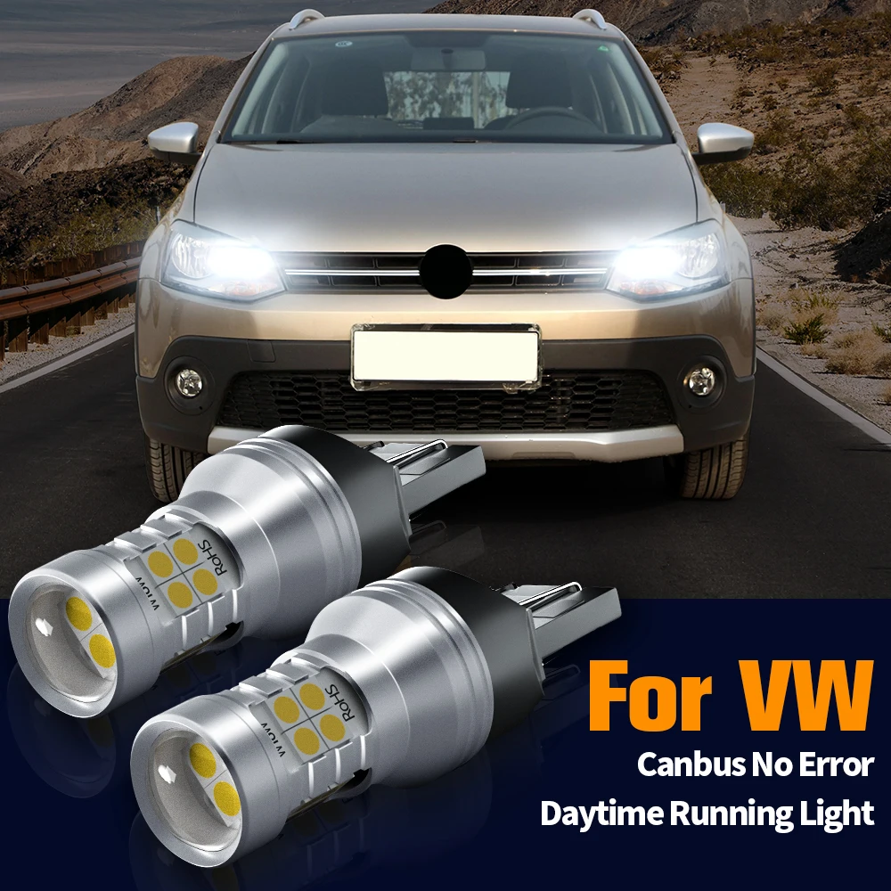

2pcs LED Daytime Running Light DRL Bulb Lamp Canbus W21W 7440 T20 For VW Polo 6C 2009 2010 2011 2012 2013 2014 2015 2016