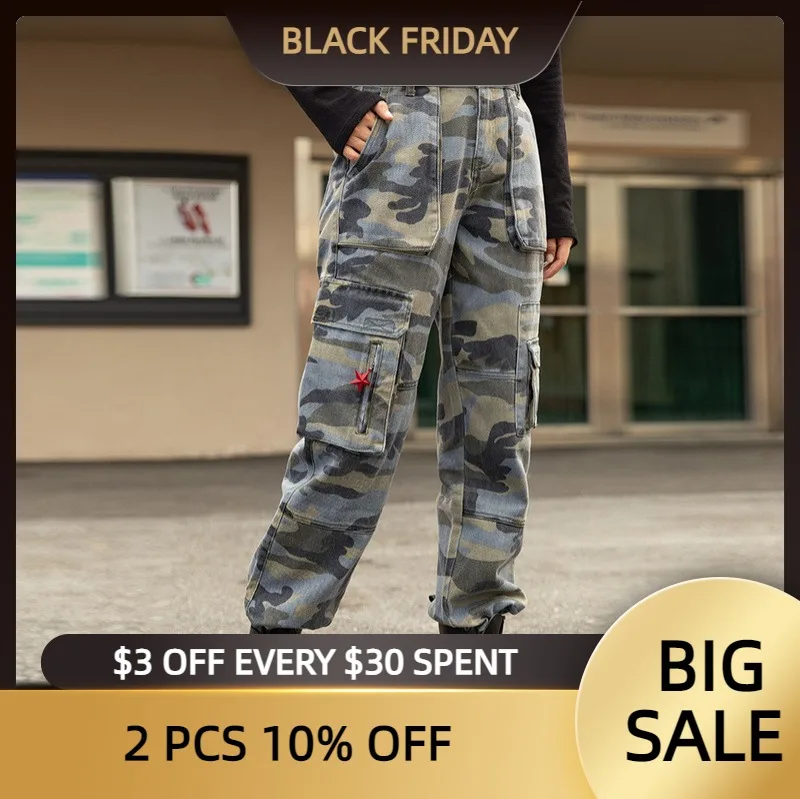 

INMAN Women's Pants Loose Straight Thick Green Bottem