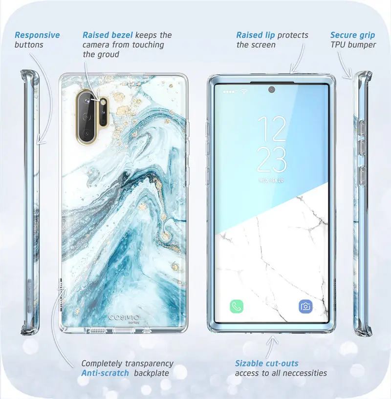 Чехол для samsung Galaxy Note 10 Plus() i-Blason Cosmo Full-блеск для тела Чехол под мрамор чехол без встроенной защитной пленки для экрана
