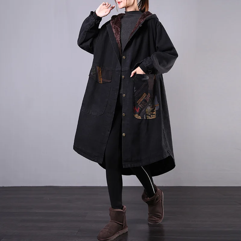 Женская длинная Парка Max LuLu теплая куртка с капюшоном в Корейском стиле стеганое