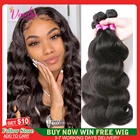 Vanlov, бразильские волнистые пучки волос, искусственные пряди, натуральные черныечерные 134 шт. 8-30 дюймов, наращивание волос Remy