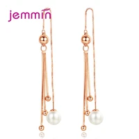 trendy women jemmin long multilayer tassel drop earrings pearl wedding party cartilage piercing ear jewelry