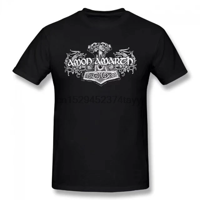 Летняя Базовая повседневная короткая хлопковая Футболка Amon Amarth Viking с