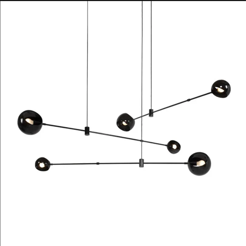

Post-modern Creative Geometric Chandeliers Nordic Simple Living Room Bedroom Restaurant Clothing Store Iron Dinning Room Lights