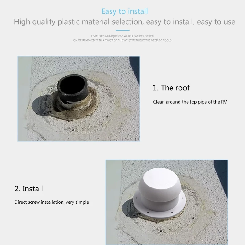 

Mushroom Head Shape Ventilation Cap for RV Accessorie Top Mounted Round Vent Cap 28GC