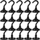 22 фунта, черные магнитные крючки, сильный Неодимовый магнитный крючок, сверхпрочный для дома, кухни, рабочего места, офиса и гаража-8 упаковок