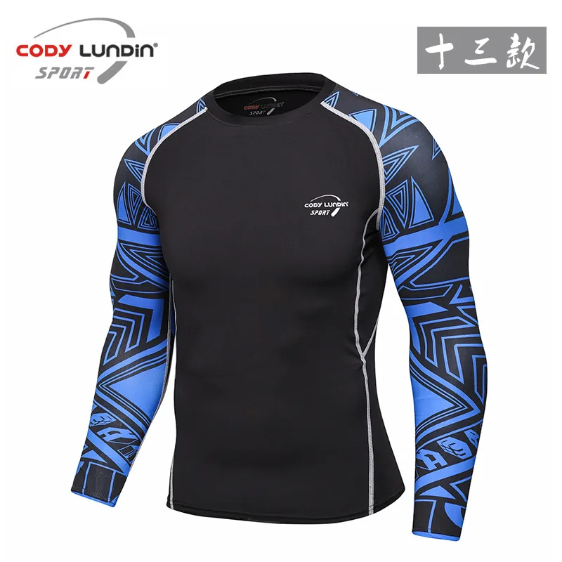 Men Fitness Sport T Shirt Long Sleeve Gym Compression Shirt Bodybuilding Workout MMA Cycling Training Quick Dry Fit Sweatshirt